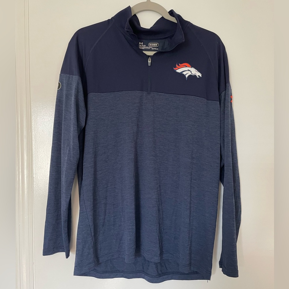 NFL Under Armour Denver Broncos Navy 3/4 Zip Pullover